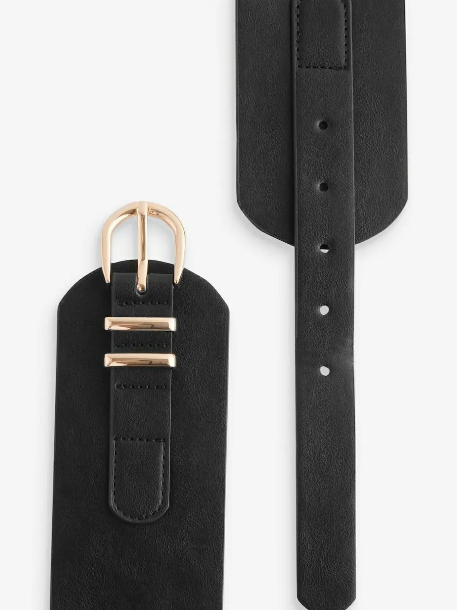 Next Black PU Corset Belt Best