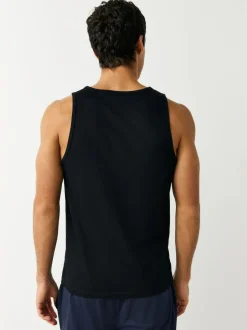 Next Pure 100% Cotton Layering Vests 2 Pack Black Clearance