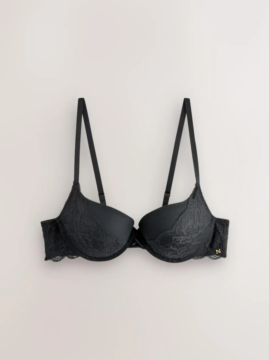 Next Black Push Up Pad Plunge A-D Wow Triple Boost Lace Multiway Bra Discount
