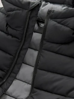 Next Black Quilted Midweight Hooded Jacket (3-16yrs) Outlet