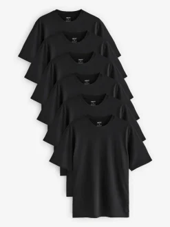 Next Black Regular Fit Essential Cotton T-Shirts 6 Pack Best