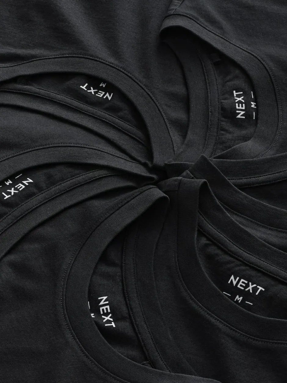 Next Black Regular Fit Essential Cotton T-Shirts 6 Pack Best
