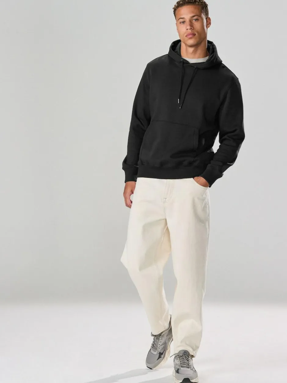 Next Black Regular Fit Heavyweight Cotton Rich Jersey Hoodie Hot