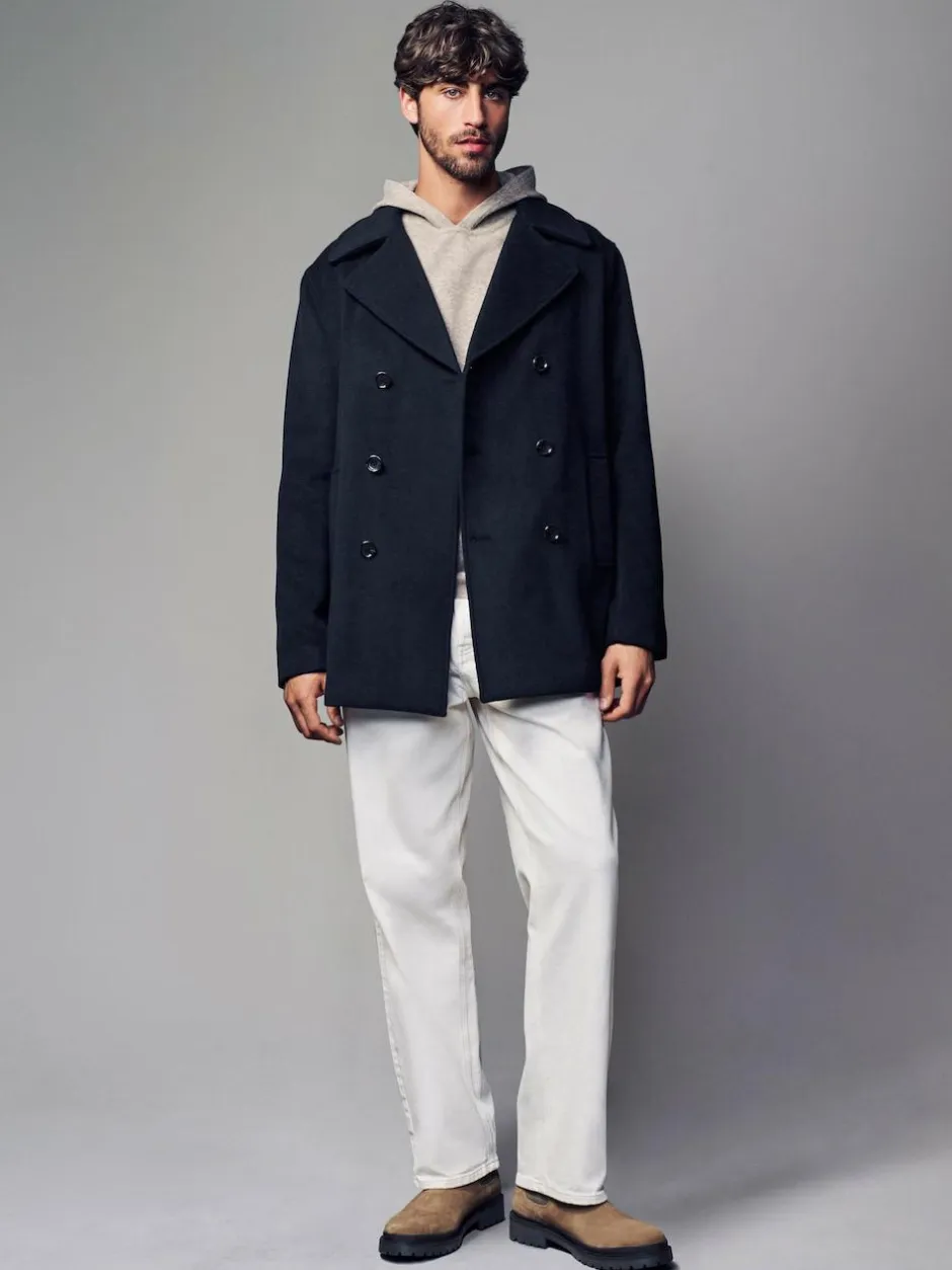 Next Regular Fit N.Premium Soft Touch Peacoat with Wool Black Discount