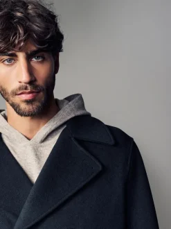 Next Regular Fit N.Premium Soft Touch Peacoat with Wool Black Discount