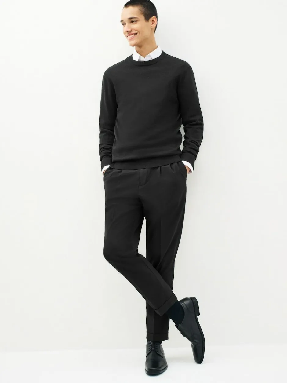 Next Regular Fit Pure Cotton Crew Jumper Black Discount
