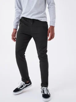 Next Regular Fit Rib Waist Pull-On Trousers (3-16yrs) Black Sale