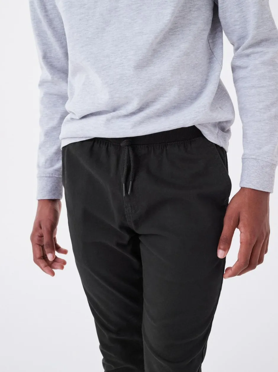 Next Regular Fit Rib Waist Pull-On Trousers (3-16yrs) Black Sale