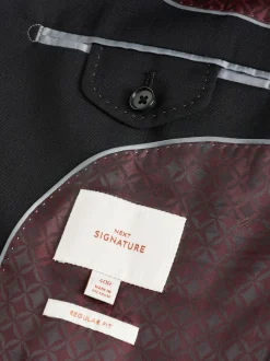 Next Regular Fit Signature Nova Fides 100% Italian Wool Suit Jacket Black Hot