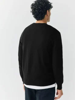 Next Black Regular Fit Soft Touch Crew Neck Jumpers 2 Pack