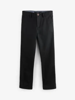 Next Black Regular Fit Stretch Chino Trousers (3-17yrs) Online