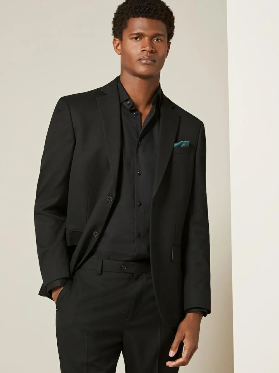 Next Black Regular Fit Textured Suit Jacket