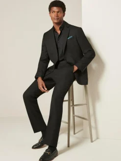 Next Black Regular Fit Textured Suit Jacket