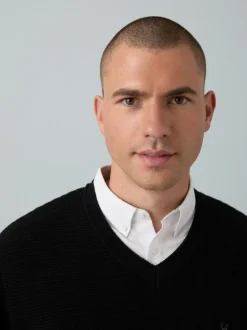 Next Regular Fit Textured Oxford Mock Shirt Jumper Black Hot