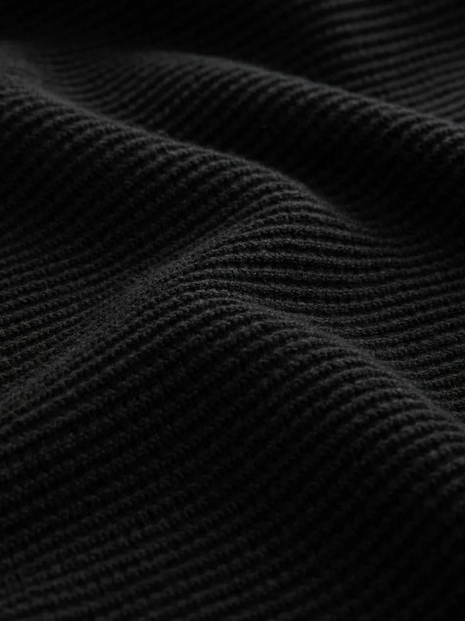 Next Regular Fit Textured Oxford Mock Shirt Jumper Black Hot