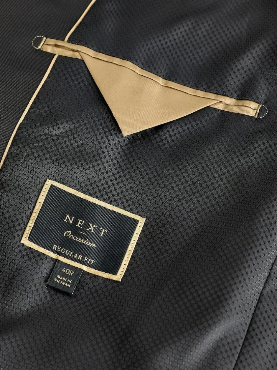 Next Regular Fit Velvet Blazer Black Hot