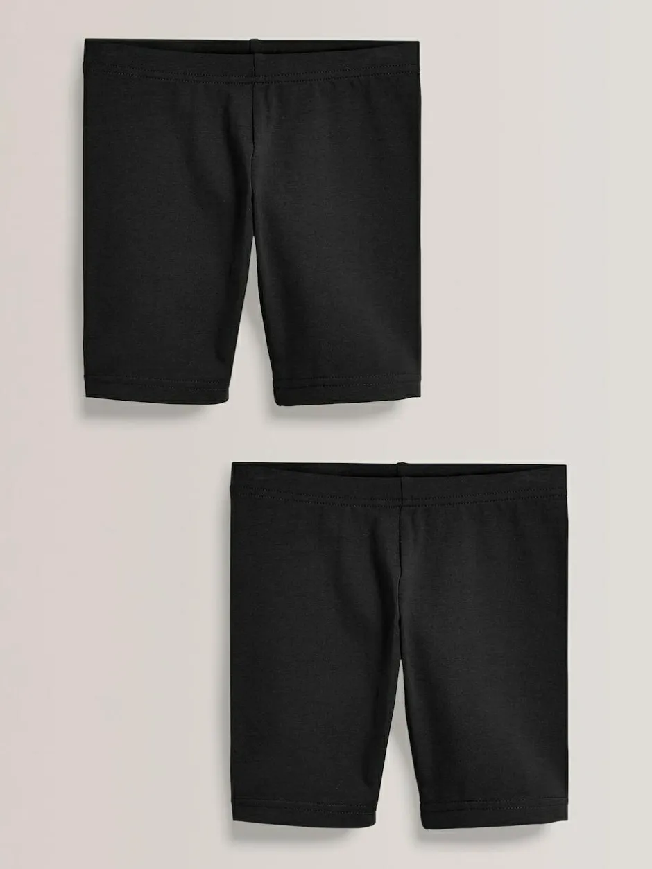 Next Regular Length 2 Pack Cotton Rich Stretch Cycle Shorts (3-16yrs) Black Discount