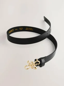 Next Regular Statement Buckle Leather Belt Black Outlet