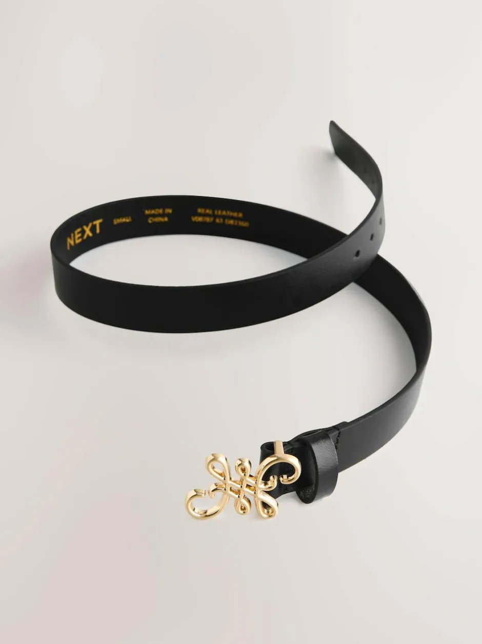 Next Regular Statement Buckle Leather Belt Black Outlet