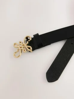 Next Regular Statement Buckle Leather Belt Black Outlet