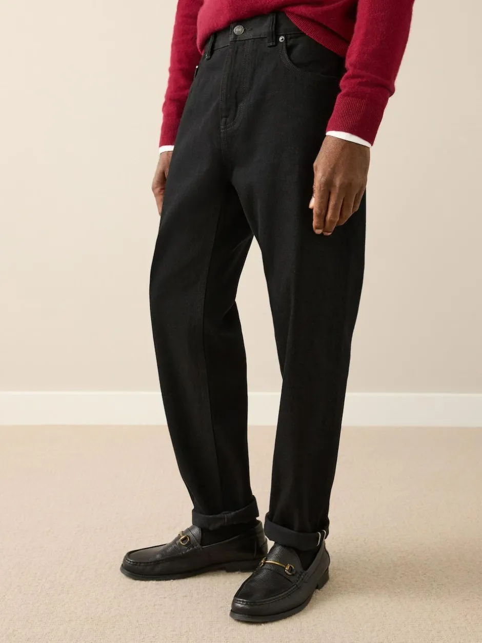 Next Regular Tapered Fit Signature Selvedge Denim Jeans Black