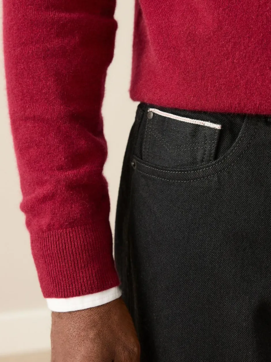Next Regular Tapered Fit Signature Selvedge Denim Jeans Black