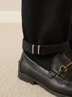 Next Regular Tapered Fit Signature Selvedge Denim Jeans Black