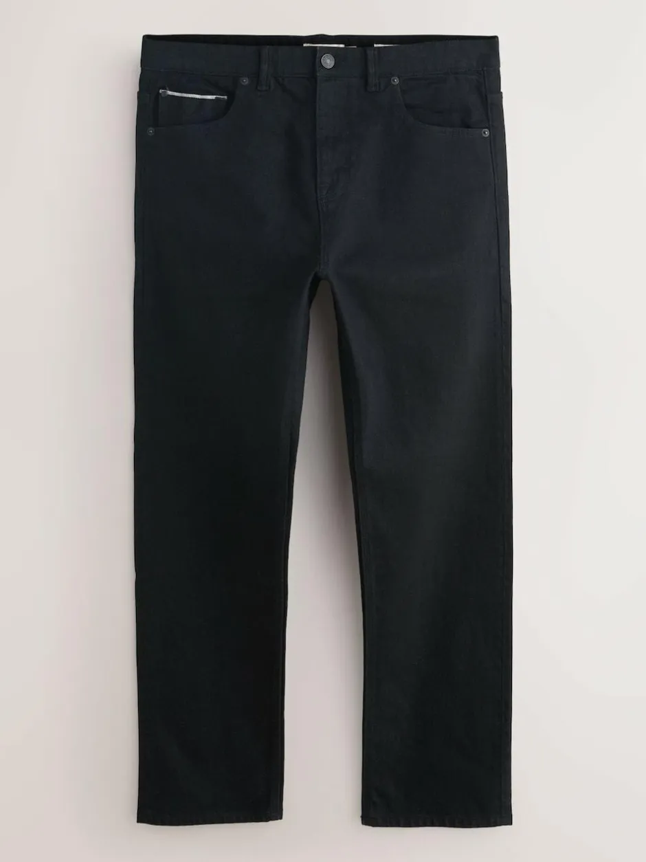 Next Regular Tapered Fit Signature Selvedge Denim Jeans Black