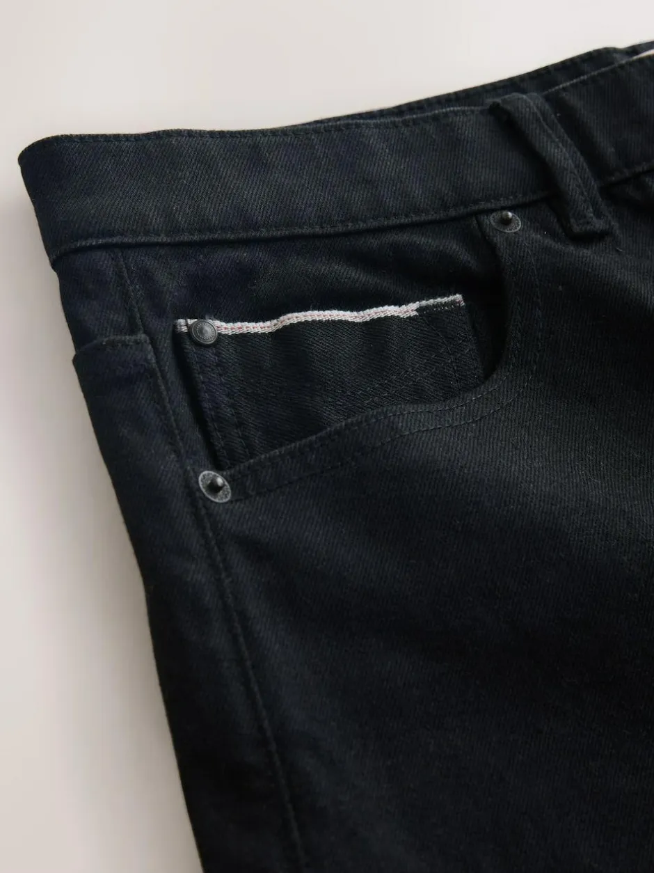 Next Regular Tapered Fit Signature Selvedge Denim Jeans Black