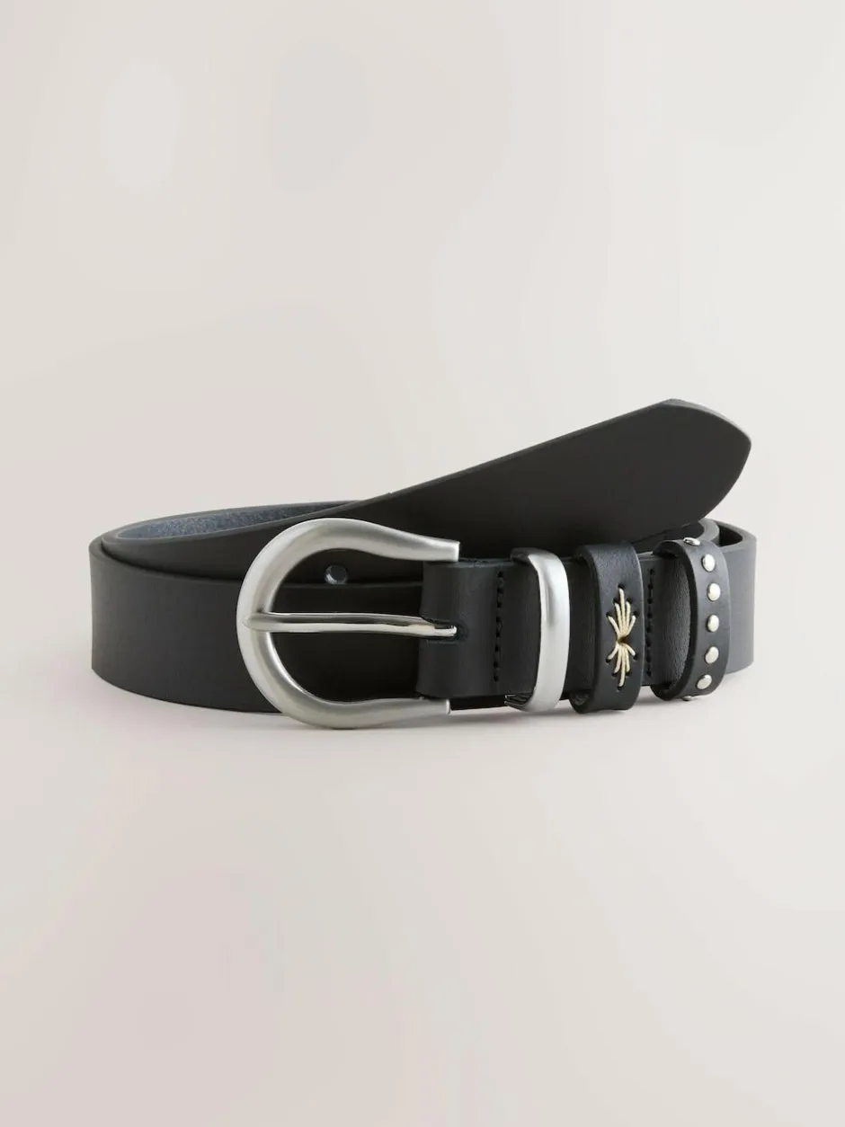 Next Regular Western Leather Belt Black Best