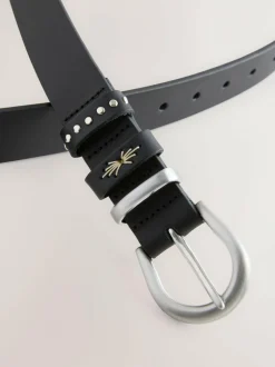 Next Regular Western Leather Belt Black Best