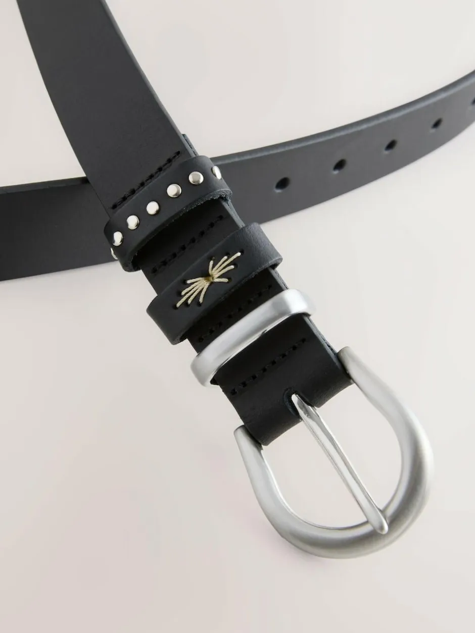 Next Regular Western Leather Belt Black Best