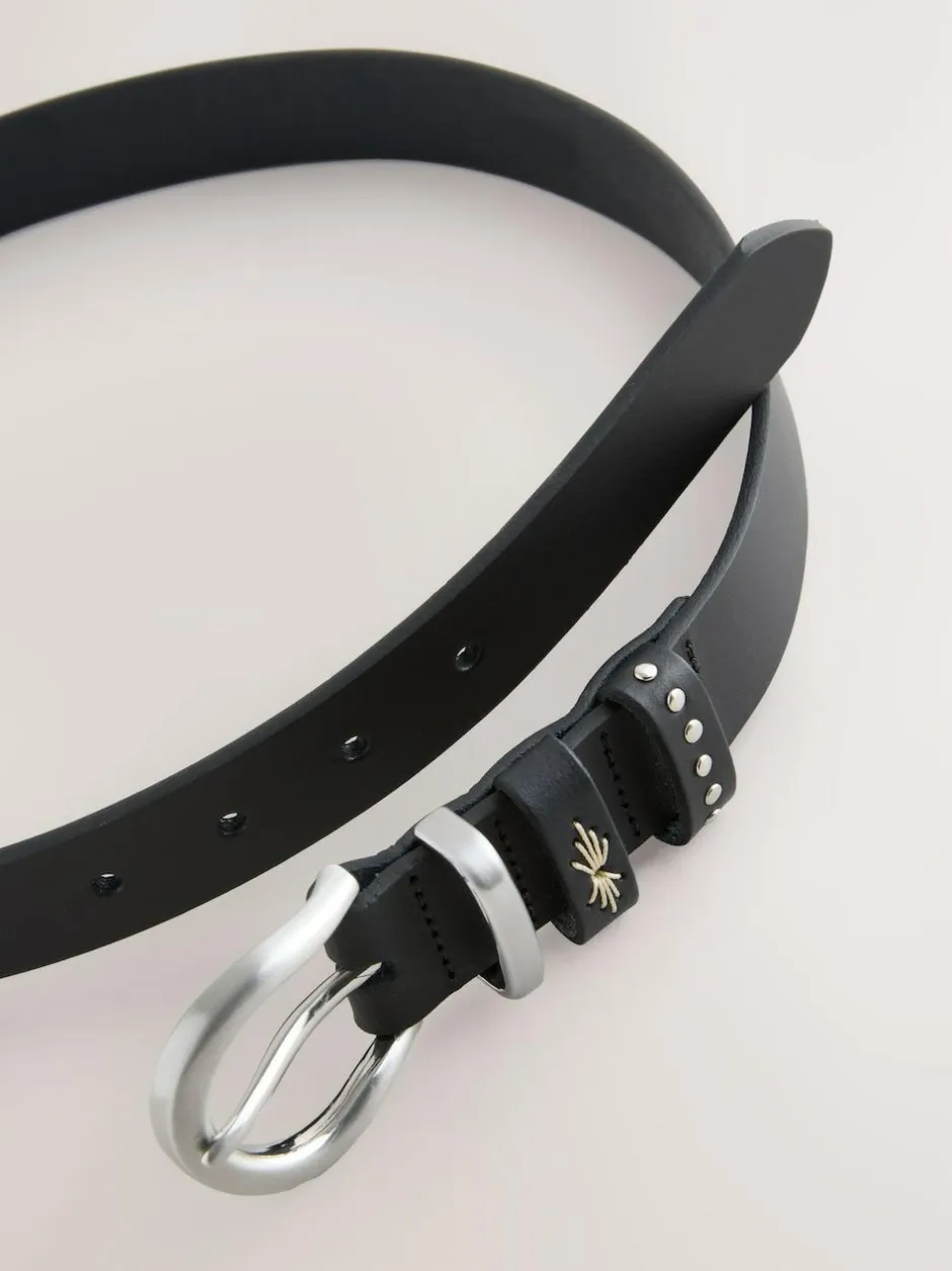 Next Regular Western Leather Belt Black Best