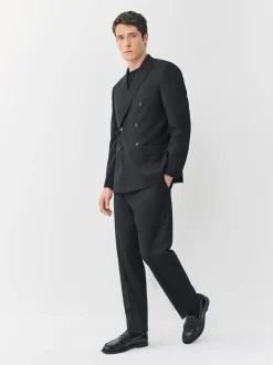 Next Black Relaxed Fit Double Breasted Tuxedo Suit Jacket Hot