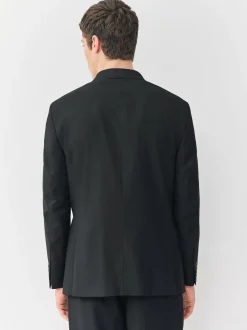 Next Black Relaxed Fit Double Breasted Tuxedo Suit Jacket Hot
