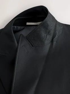 Next Black Relaxed Fit Double Breasted Tuxedo Suit Jacket Hot