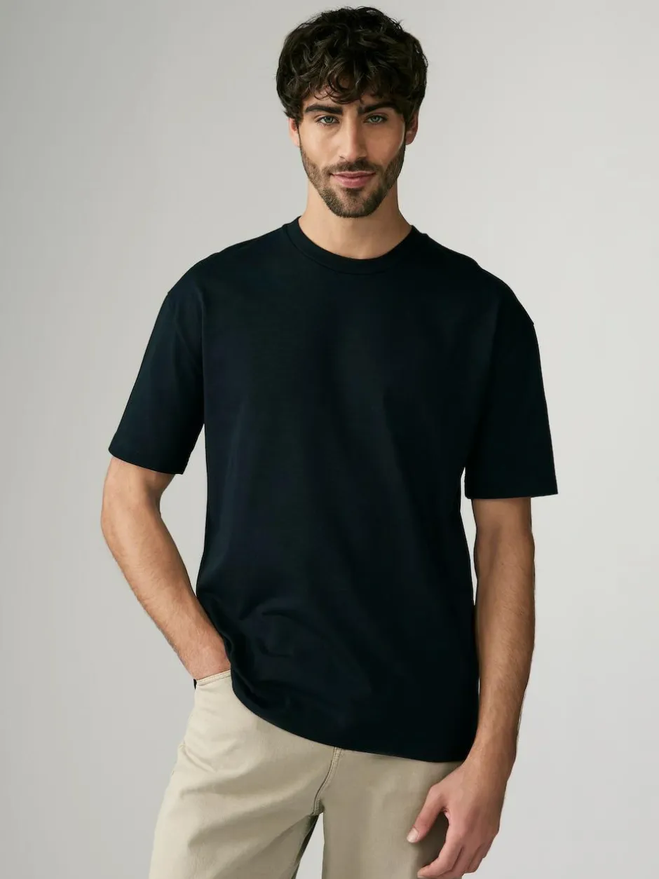Next Black Relaxed Fit Heavyweight T-Shirts 3 Pack Outlet