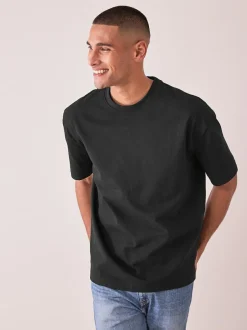 Next Black Relaxed Fit Heavyweight T-Shirt Hot