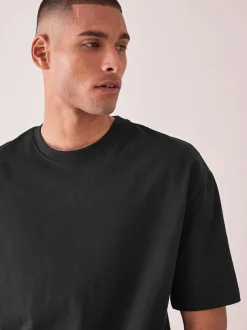 Next Black Relaxed Fit Heavyweight T-Shirt Hot