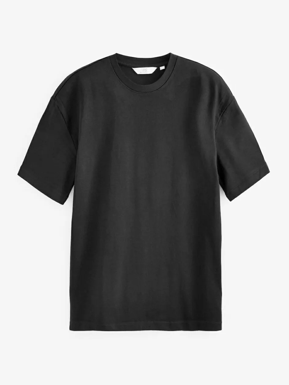 Next Black Relaxed Fit Heavyweight T-Shirt Hot