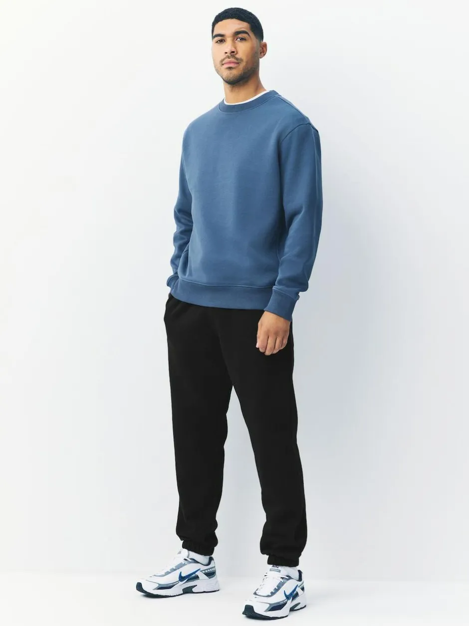 Next Relaxed Fit Slim Fit Brushback Heavyweight Joggers Black Hot