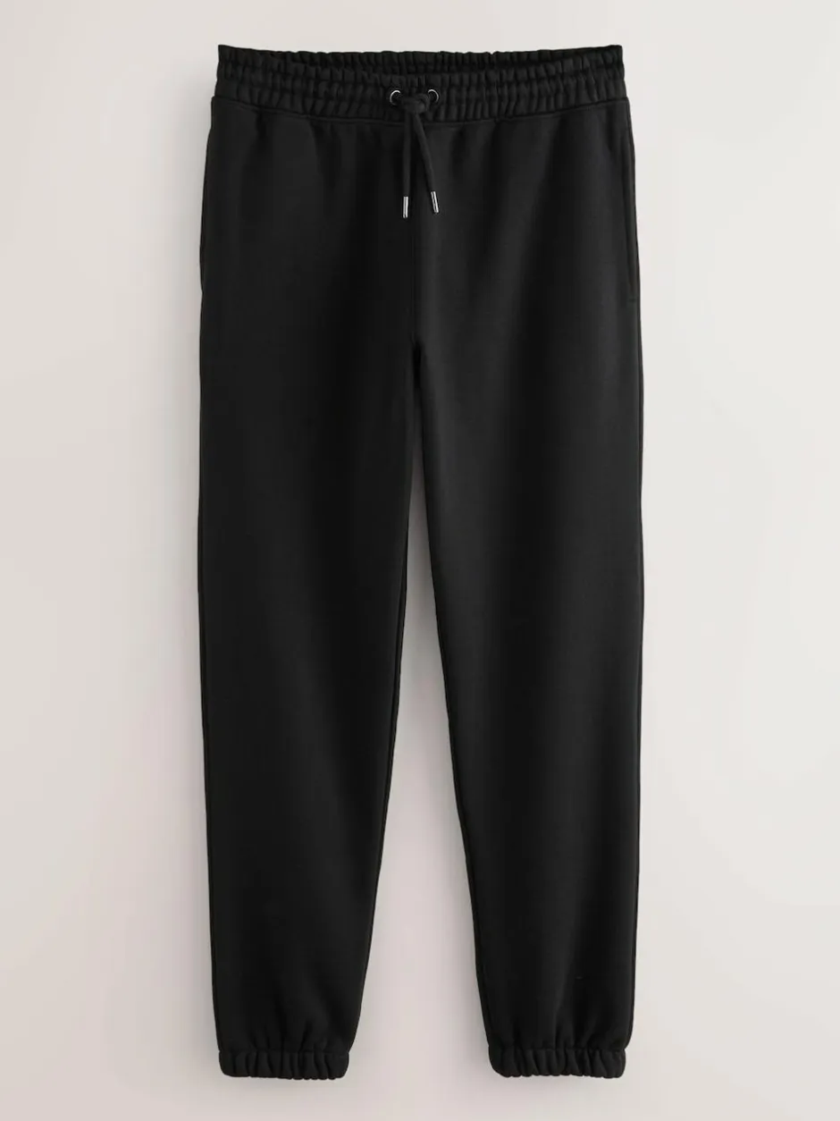 Next Relaxed Fit Slim Fit Brushback Heavyweight Joggers Black Hot