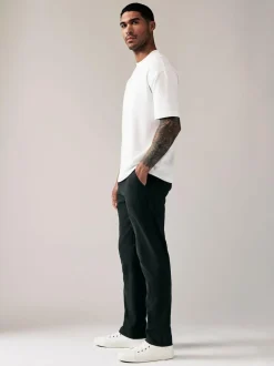 Next Black Relaxed Fit Stretch Chinos Trousers Outlet