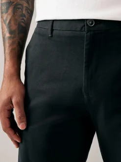 Next Black Relaxed Fit Stretch Chinos Trousers Outlet