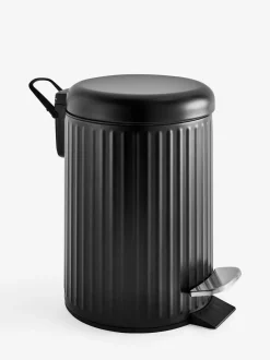 Next Black Rib Soft Close 3 Litre Pedal Bin