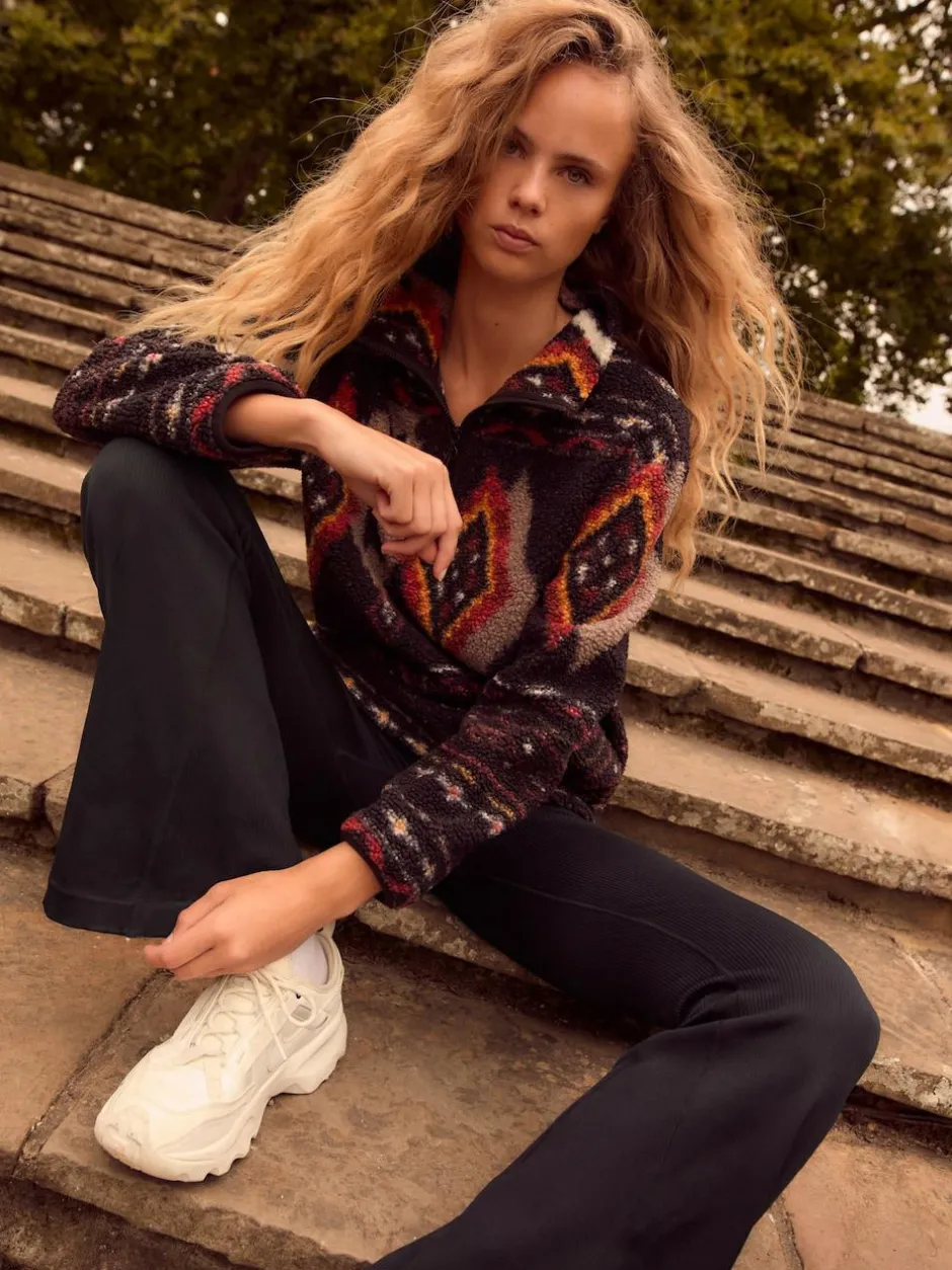 Next Ribbed Kickflare Leggings Black Online