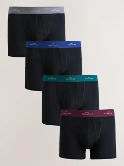Next Black Rich Colour Waistband 4 pack Signature A-Fronts Boxers