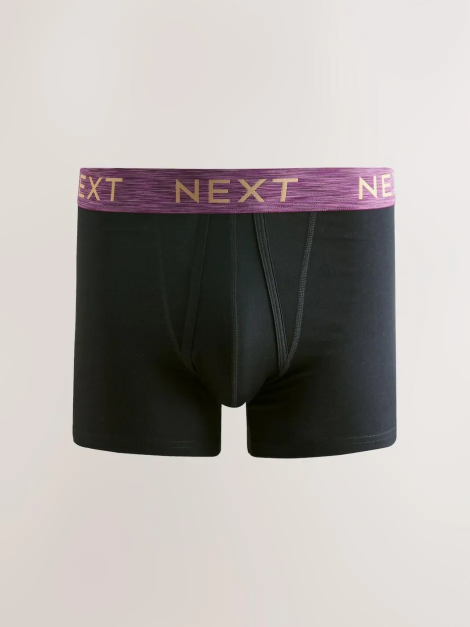Next Black Rich Marl Waistband A-Front Boxers 10 Pack Sale