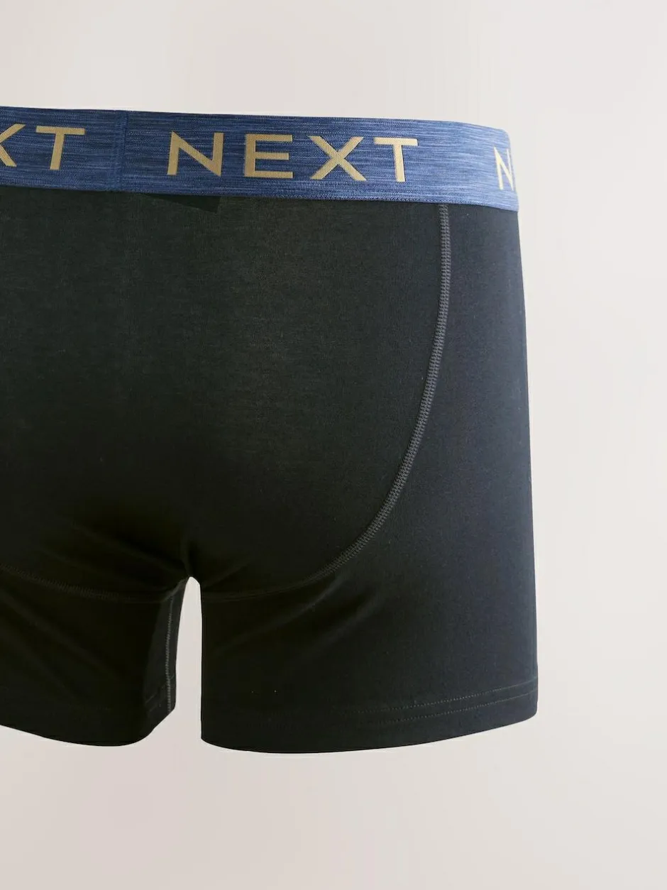 Next Black Rich Marl Waistband A-Front Boxers 10 Pack Sale