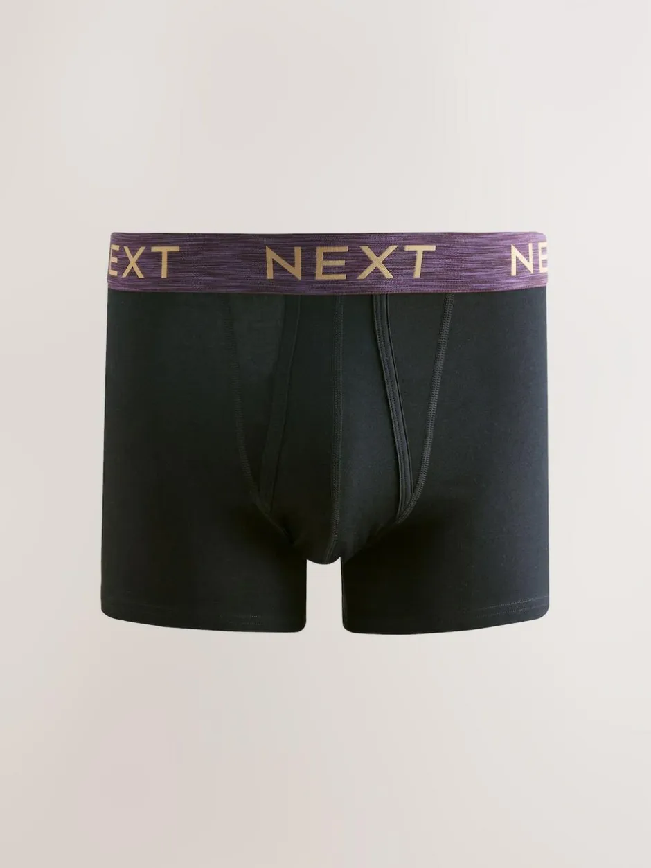 Next Black Rich Marl Waistband A-Front Boxers 10 Pack Sale